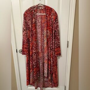 AMERICAN GLAMOUR by Badgley Mischka Duster Cardigan Animal Print